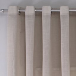 Cortina Linho de Gaze Bege 280x170cm Sala Quarto Janela Fastlar Cortina para Varão - 5