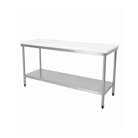 Mesa de Inox com Tampo de Polietileno 150x65x90cm FRNMP15