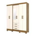 Ver imagem 4 de Guarda Roupa Casal 6 Portas 3 Gavetas Mentor Bege/Nature/Off White