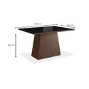 Ver imagem 3 de Mesa para Sala de Jantar 120x90cm com Vidro Lapidado Preto/Tabaco