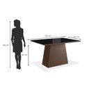 Ver imagem 4 de Mesa para Sala de Jantar 120x90cm com Vidro Lapidado Preto/Tabaco