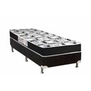 Ver imagem 1 de Cama Box Solteiro: Colchão Espuma D33 Luckspuma Supreme Black Pró Saúde Duplo + Base CRC Suede