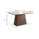 Ver imagem 3 de Mesa para Sala de Jantar 120x90cm com Vidro Lapidado Off White/Tabaco