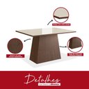 Ver imagem 5 de Mesa para Sala de Jantar 120x90cm com Vidro Lapidado Off White/Tabaco