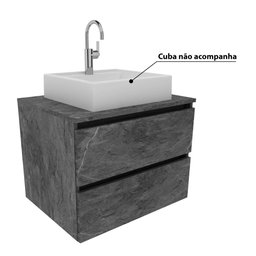 Gabinete para Banheiro c/ 2 Gavetas - Cinza - 5
