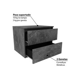 Gabinete para Banheiro c/ 2 Gavetas - Cinza - 4