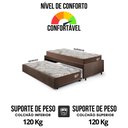 Ver imagem 6 de Bicama Box Solteirão 99x199 Suede com 2 Colchões Relax Adorabile Molas Ensacadas Ecoflex