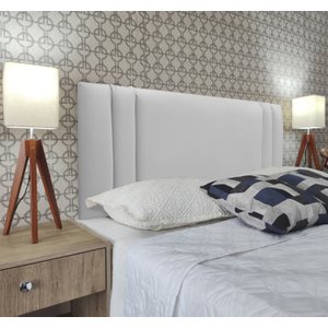 Cabeceira para Cama Solteiro Siena Corino Branco 60 Cm Altura Rbl