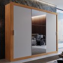 Ver imagem 1 de Guarda Roupa Casal com Espelhos 3 Portas de Correr 4 Gavetas Gênesis Espresso Móveis
