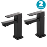 2 Torneira Banheiro Quadrado Luxo Moderna Preto Estilo Deca Docol - 1