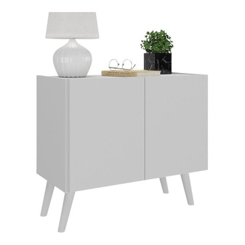 Mesa de Cabeceira Retrô 2 Portas Multimóveis Mp4133 Branca