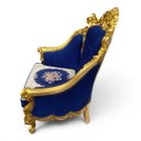 Ver imagem 4 de Par de Poltronas Clássicas Azul Escuro com Dourado 104x84x75cm