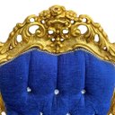 Ver imagem 6 de Par de Poltronas Clássicas Azul Escuro com Dourado 104x84x75cm