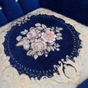 Ver imagem 7 de Par de Poltronas Clássicas Azul Escuro com Dourado 104x84x75cm