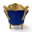 Ver imagem 5 de Par de Poltronas Clássicas Azul Escuro com Dourado 104x84x75cm