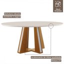 Ver imagem 4 de Mesa de Madeira Madri Redonda 100cm com Vidro Cinamomo/off White - Lj Móveis