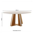 Ver imagem 2 de Mesa de Madeira Madri Redonda 100cm com Vidro Cinamomo/off White - Lj Móveis