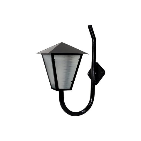 Luminária Romana Braço Curvo Parede Alumínio Preto 56x31cm Ouro Minas L023ROM