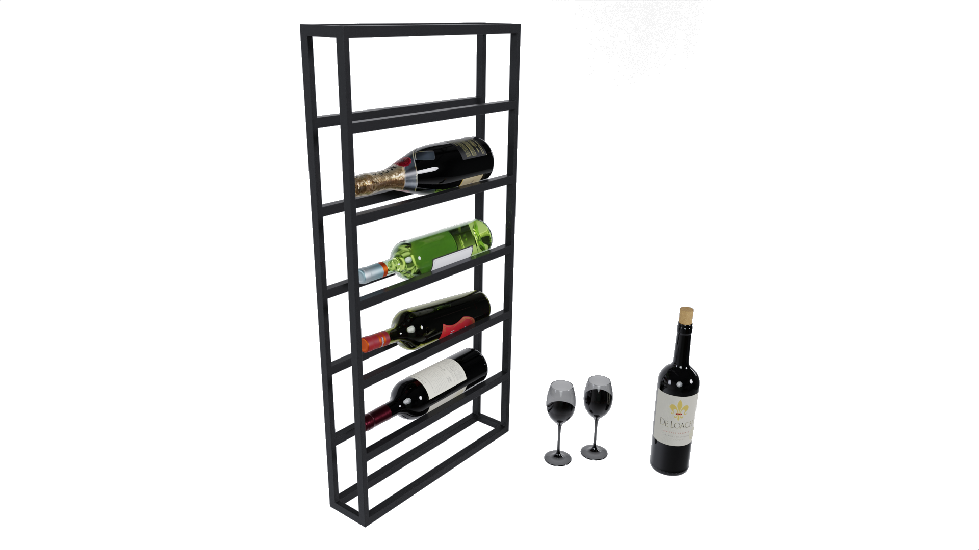 Adega de Parede Estilo Industrial para 6 Garrafas Suspensa Suporte Vinho - 3