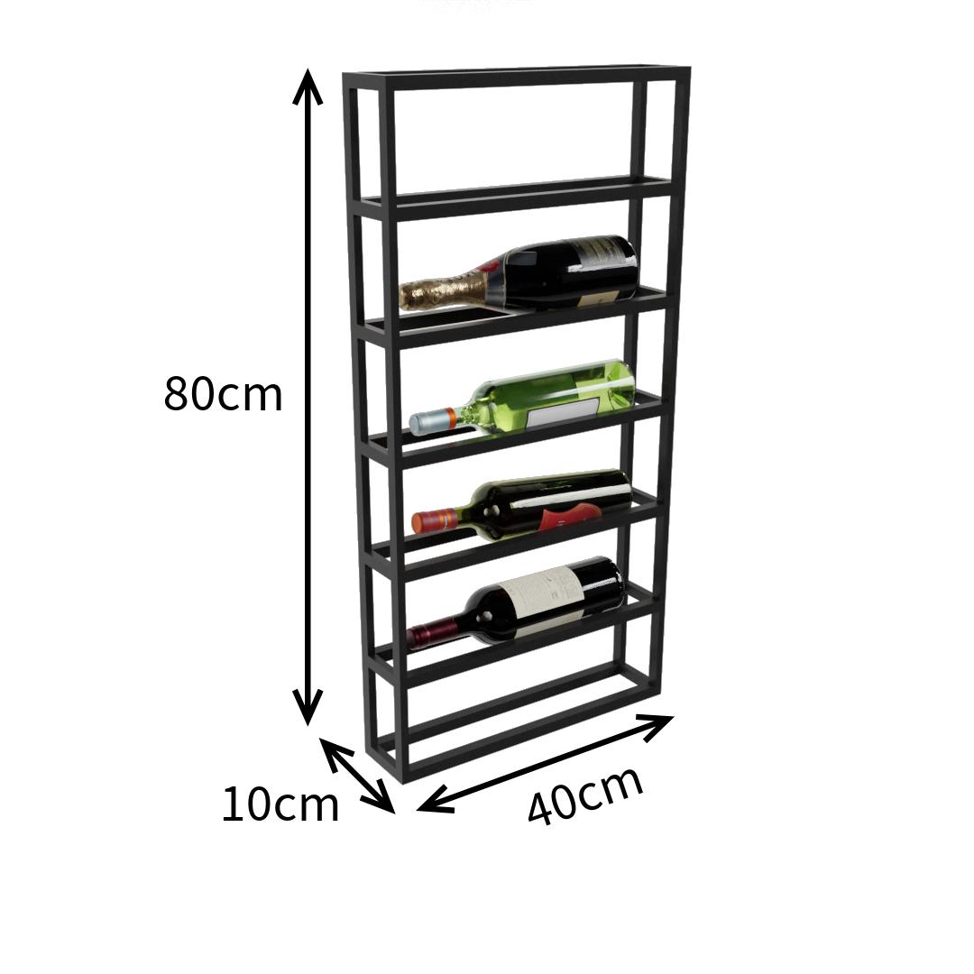 Adega de Parede Estilo Industrial para 6 Garrafas Suspensa Suporte Vinho - 2