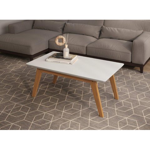 Mesa de Centro Pr Estilo Retrô com Tampo de 25mm Cor Branco Pt