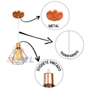 Ver imagem 4 de Pendentes Luminárias de Teto Aramado Diamante Dourado Kit 2