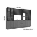Ver imagem 2 de Cozinha Modulada Completa Ciela 5 Peças (1aéreo+1balcão+3paneleiros) C5p52 Canela/azul Profundo