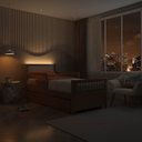Ver imagem 3 de Bicama Solteiro Infantil Reversível LED com Rattan Grade em Palito Wave Casatema MadeiraOriginals Marrom/Freijó
