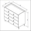 Ver imagem 3 de Cômoda com 4 Gavetas MDF Puxadores em Couro Marrom/Lamina Mel