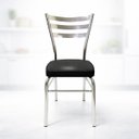 Ver imagem 4 de Kit 5 Cadeiras de Cozinha Jantar com Reforço Cromada Assento Grosso Preto