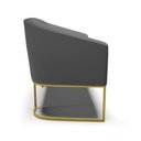 Ver imagem 3 de Sofá 2 Lugares Namoradeira Industrial Dourado Stella Sintético Grafite D03 - D’Rossi