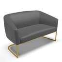 Ver imagem 2 de Sofá 2 Lugares Namoradeira Industrial Dourado Stella Sintético Grafite D03 - D’Rossi