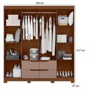 Ver imagem 2 de Guarda Roupa Casal com Cômoda Sapateira Doble 8 Portas de Bater 4 Gavetas MDP Nogueira Capuccino