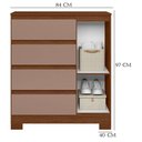 Ver imagem 7 de Guarda Roupa Casal com Cômoda Sapateira Doble 8 Portas de Bater 4 Gavetas MDP Nogueira Capuccino