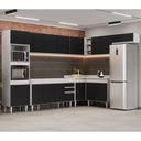 Ver imagem 2 de Armário de Cozinha Modulada de Canto 8 Peças CP07 Balcão Branco/Preto - Lumil Lumil Móveis
