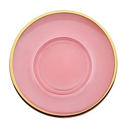 Jogo de Xícaras de Chá Matte Rosa com Borda Dourada em Vidro com Pires 170ml - 8 Peças - 3