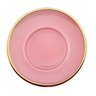 Jogo de Xícaras de Chá Matte Rosa com Borda Dourada em Vidro com Pires 170ml - 8 Peças - 3