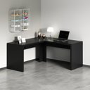 Ver imagem 2 de Conjunto 2 Peças com Mesa para Escritório em L e Armário Multiuso Baixo Preto