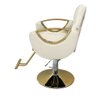 Cadeira P/salão de Beleza Decorativa C/regulagem de Altura Descanso P/pés Pu Bege/dourada G31 - Gran - 7