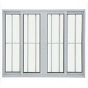Ver imagem 3 de Janela de Alumínio 04 Folhas com Grade Linha20 Branca - 100x120