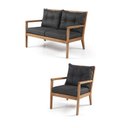 Ver imagem 1 de Conjunto Rio Poltrona + Sofa Estofado Preto - 60505