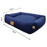 Cama Pet Retangular G 47x58 Lisa Azul - Fábrica Pet - 4