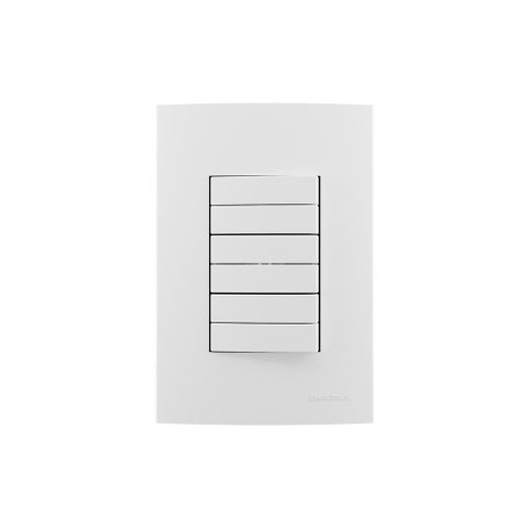 Interruptor Duplo Simples Triplo Margirius Sleek 10a com Placa 4x2 Branco