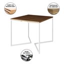 Ver imagem 3 de Mesa Jantar Industrial Amêndoa 90x90cm Base V Ferro Branco com 4 Cadeiras Eames Eiffel Madeira Preta