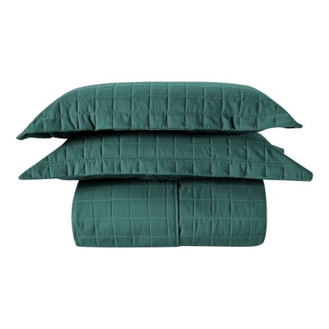 Cobre Leito Queen Basic 300 Fios 7 Peças - Verde Mountains