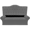 Ver imagem 2 de Conjunto Cabeceira Queen Casal e Recamier Baú 160cm Calçadeira Estofado:suede Cinza Escuro