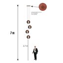 Ver imagem 3 de Lustre Pendente para Sala Pé Direito Duplo Quatro Ball P7 - Marrom