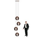 Ver imagem 2 de Lustre Pendente para Sala Pé Direito Duplo Quatro Ball P7 - Marrom