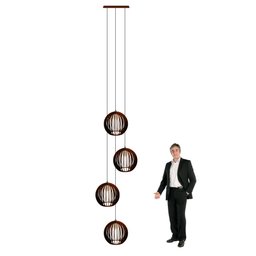Lustre Pendente para Sala Pé Direito Duplo Quatro Ball P7 - Marrom - 2