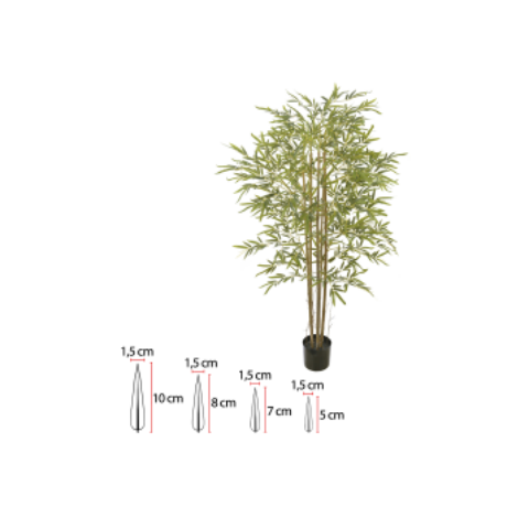 Planta Artificial Árvore Bamboo Real Toque C/pote X1800 Verde 1,50cm